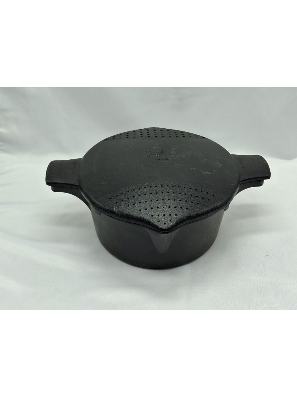 Pampered Chef Microwave Rice Cooker Steamer Large Black 2778 w Lid 2 Quart Qt L